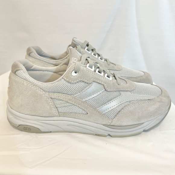 SAS Tour Mesh Comfort Sneakers Dust 10M Taupe Grey leather suede walking shoes - Picture 5 of 9